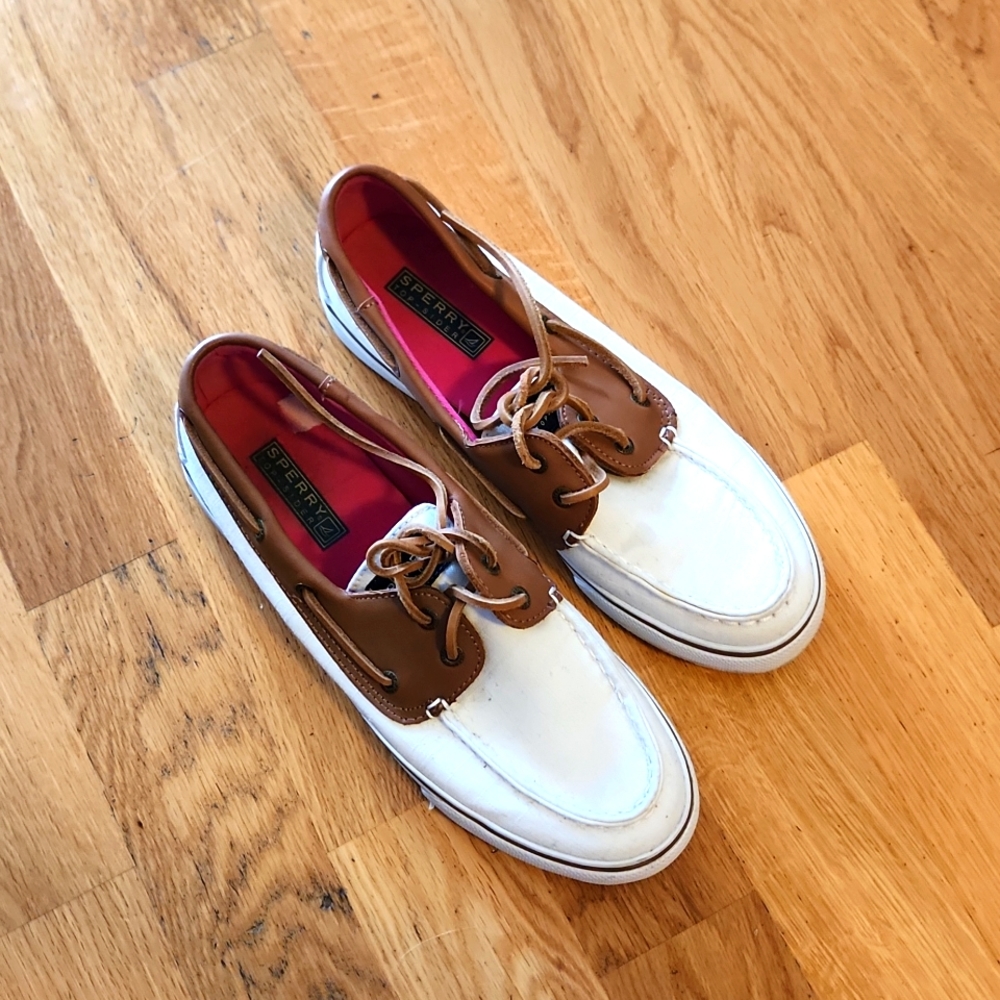 Sperry Top Sider White Canvas Boat Shoes